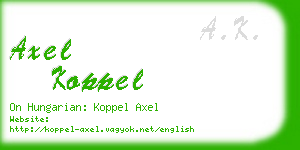 axel koppel business card